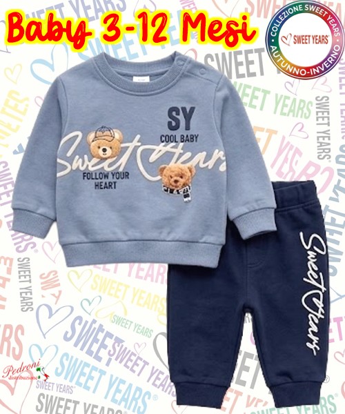 * SWEET YEARS * COMPLETO-BABY MASCHIO Felpato...
