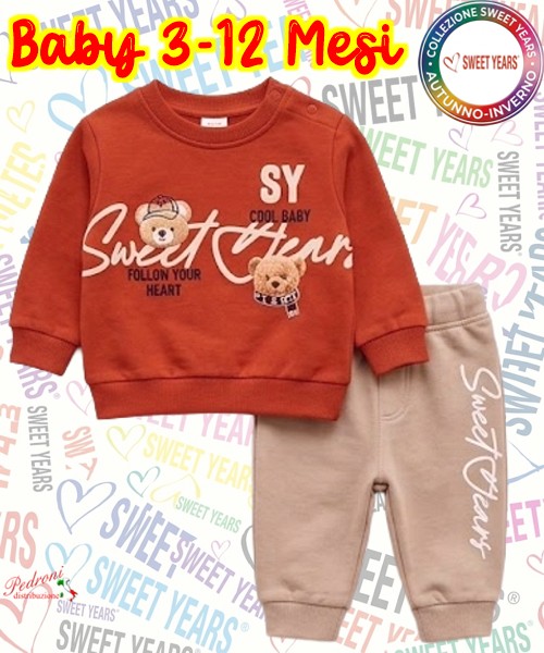 * SWEET YEARS * COMPLETO-BABY MASCHIO Felpato...