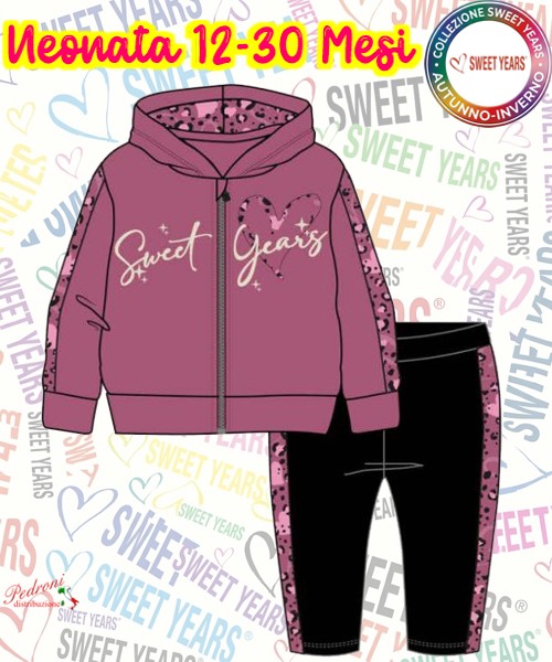 * SWEET YEARS * COMPLETO-NEONATA Felpato 007N...