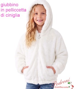Giubbino Pelliccetta bambina CHIC AF2833 LATTE 4/12 anni