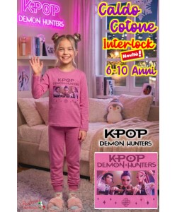 * K-POP DEMON HUNTERS * Pigiama Caldo Cotone 6/10 Anni KP2398 Bubble