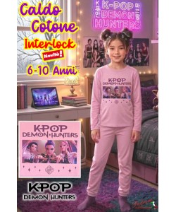 * K-POP DEMON HUNTERS * Pigiama Caldo Cotone 6/10 Anni KP2399 Clivia