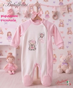 MISS BELLINA PIGIAMONE neonata " FELPATO " XNA-570 Rosa