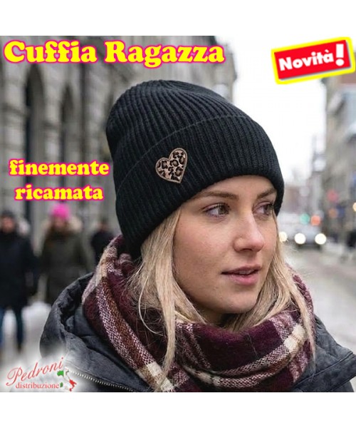CUFFIA RAGAZZA modello lavorato con "RICAMO...