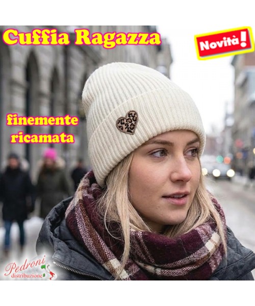 CUFFIA RAGAZZA modello lavorato con "RICAMO...