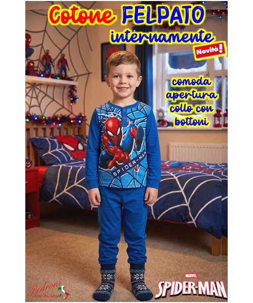 * PROMO FELPATO * SPIDERMAN Pigiama bambino 3/8...