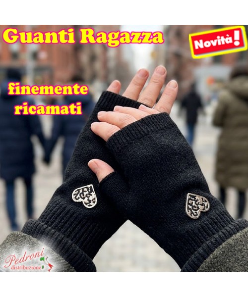 GUANTI RAGAZZA modello lavorato con " RICAMO...