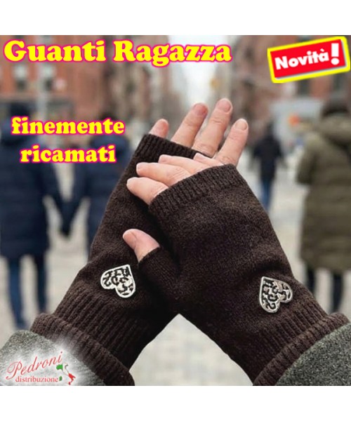 GUANTI RAGAZZA modello lavorato con " RICAMO...
