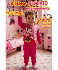 * FELPATO * Pigiama Neonata MINNIE 12-30 Mesi MIC-2221 Fucsia