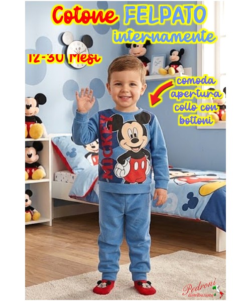 * FELPATO * Pigiama Neonato MICKEY 12-30 Mesi...