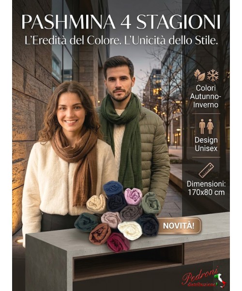 * NOVITA' * PASHMINA 4 STAGIONI UNISEX...