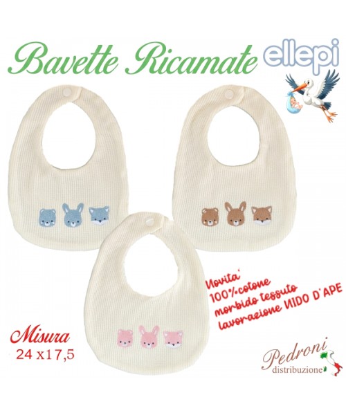 "ELLEPI" Bavetta Nido D'ape RICAMATA retro...