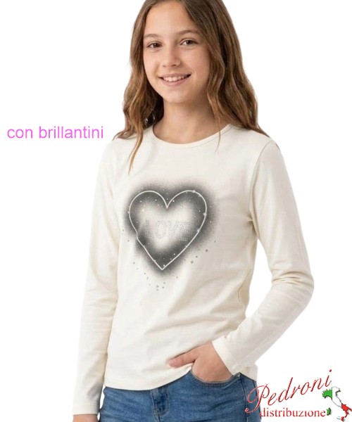 Maglia ragazza HOPE STAR GF2378 LATTE 8/16 anni