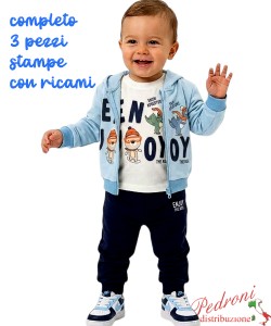 Tuta neonato BABY GANG V8458 SKY/blu 3/18 mesi