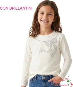 Maglia bambina PINK GIRL QZ202604 LATTE 4/12 anni