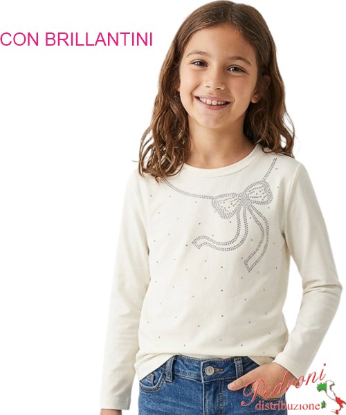 Maglia bambina PINK GIRL QZ202604 LATTE 4/12 anni