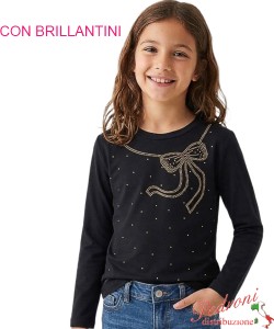 Maglia bambina PINK GIRL QZ202604 NERO 4/12 anni