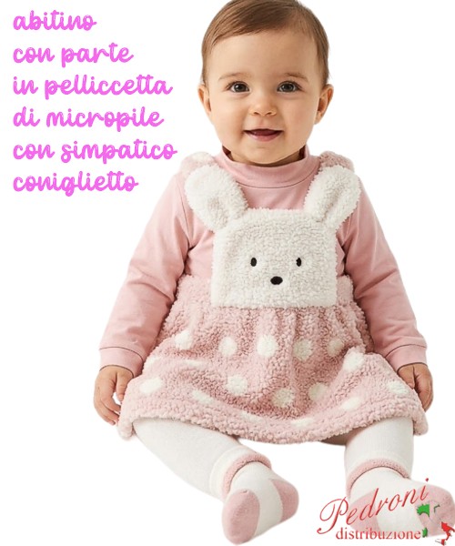 Abitino m/l neonata LOLLITOP BS7091 PINK 1/12 mesi