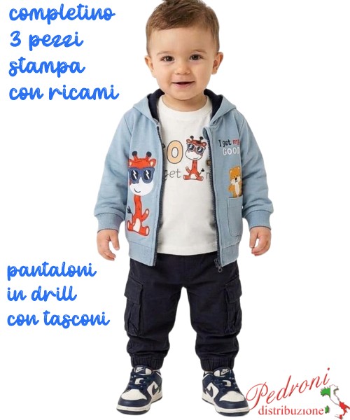 Completo neonato SMALL GANG S8470 SKY/blu 3/18...