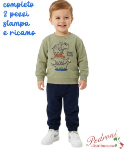 Tuta neonato SWEET H825 VERDE/blu 12/36 mesi