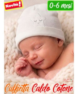 *MAFER* Cuffietta BABY in CALDO COTONE art.6166 Latte 0/6 mesi