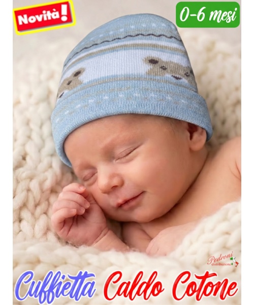 *MAFER* Cuffietta BABY in CALDO COTONE WSB9311 Cielo 0/6 mesi