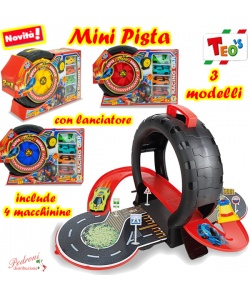 *TEO'S * MINI PISTA CON LANCIATORE IN 3 MODELLI 81376 (+3 anni)