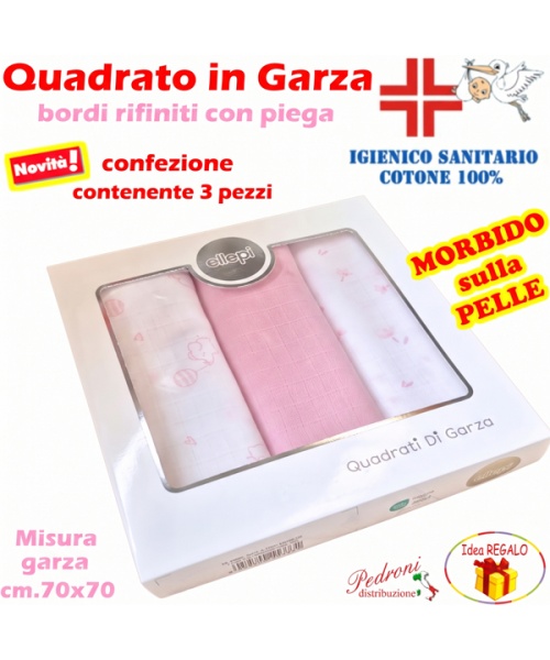 ELLEPI QUADRATO in GARZA di COTONE SANITARIO...
