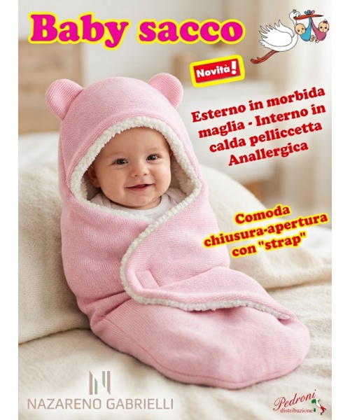 *NOVITA'* Baby sacco " ORSETTO IN MAGLIA "...