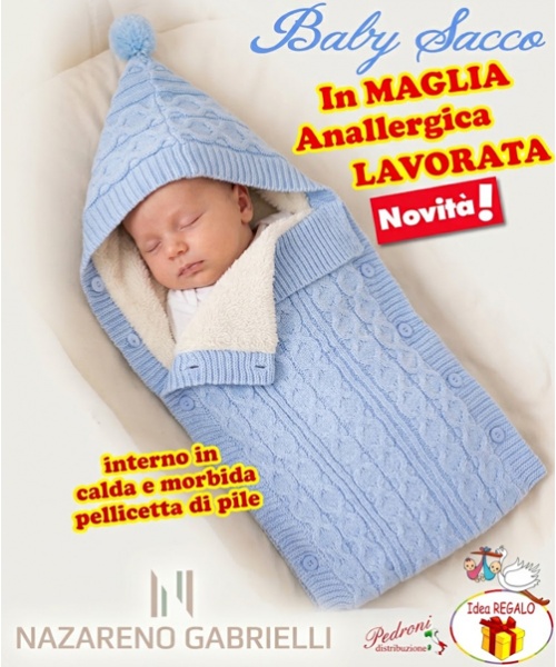 *NOVITA'* Baby sacco in " CALDA MAGLIA LAVORATA...