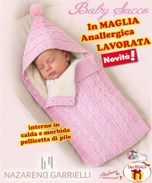 *NOVITA'* Baby sacco in " CALDA MAGLIA LAVORATA...
