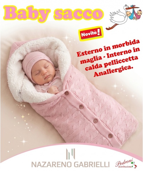 *NOVITA'* Baby sacco in " CALDA MAGLIA LAVORATA...