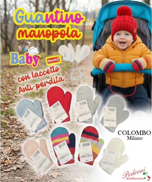 *COLOMBO Milano* GUANTINO BABY MANOPOLA 0/9...