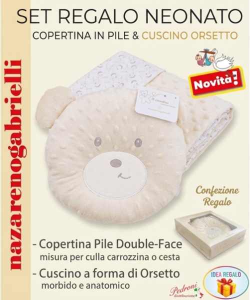 *IDEA REGALO* SET Copertina + Cusino ORSETTO...
