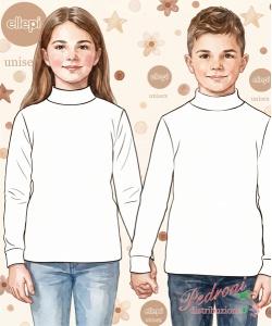 ELLEPI Maglia lupetto m/l bambino/a CE7596 Bianco 3/14 anni Taglia a scelta