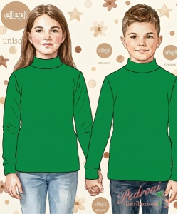 ELLEPI Maglia lupetto m/l bambino/a CE7596 Verde 3/14 anni Taglie a scelta
