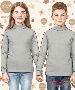 ELLEPI Maglia lupetto m/l bambino/a CE7596 Grigio Chiaro 3/14 anni Taglie a scelta