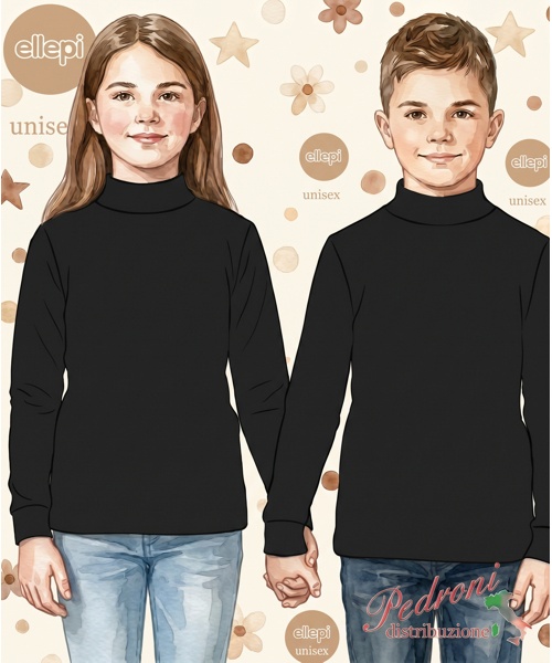 ELLEPI Maglia lupetto m/l bambino/a CE7596 Nero...