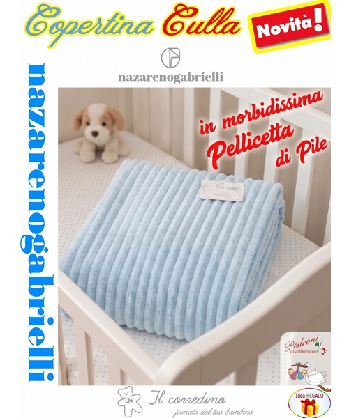 Copertina CULLA "Pelliccetta di Pile" a coste NG-441 CIELO