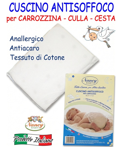 CUSCINO ANTISOFFOCO Culla - Carrozzina cm. 31 x...