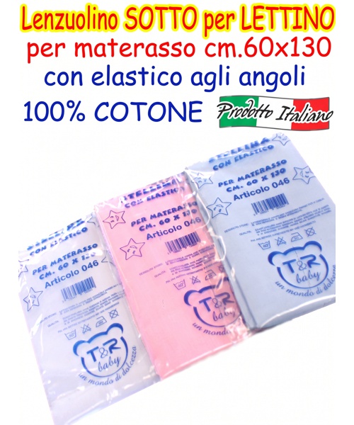 Lenzuolino SOTTO per LETTINO con angoli...