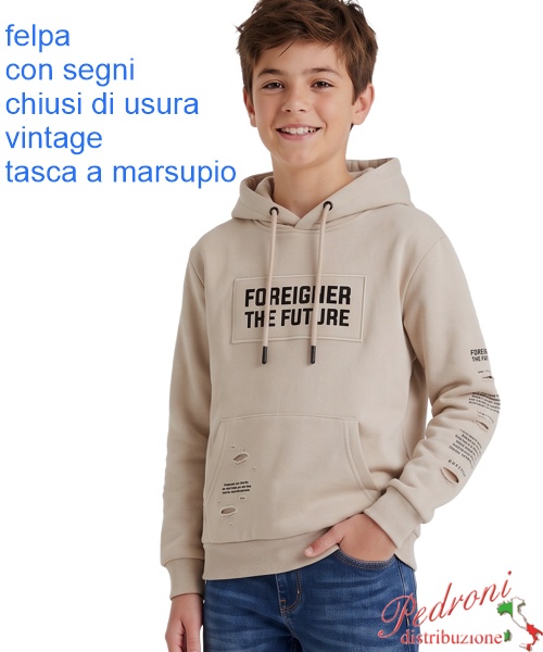 Felpa ragazzo STREET NT8541 BEIGE 8/16 anni