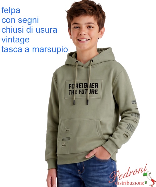 Felpa ragazzo STREET NT8541 GREEN 8/16 anni