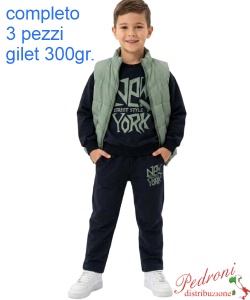 Completo bambino MR BOYS MK464 VERDE/blu 4/12 anni