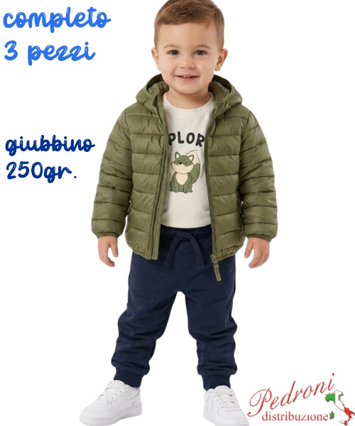 Completo neonato B+B RM9555 MUSCHIO/blu 12/36 mesi