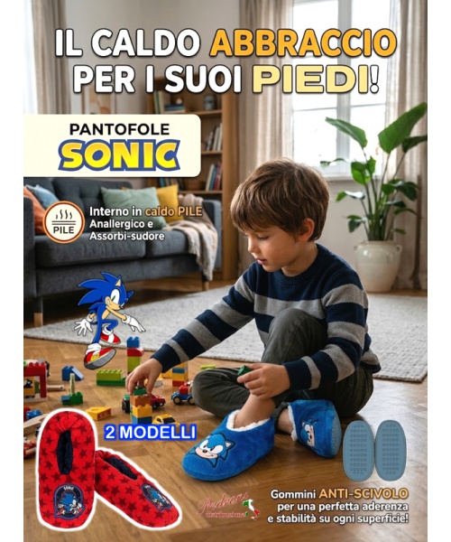 * Novità SONIC * PANTOFOLA bambino SN6139...