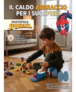 * Novità SPIDERMAN * PANTOFOLA bambino SP6124 Tg.23/34 - 2/8 Anni