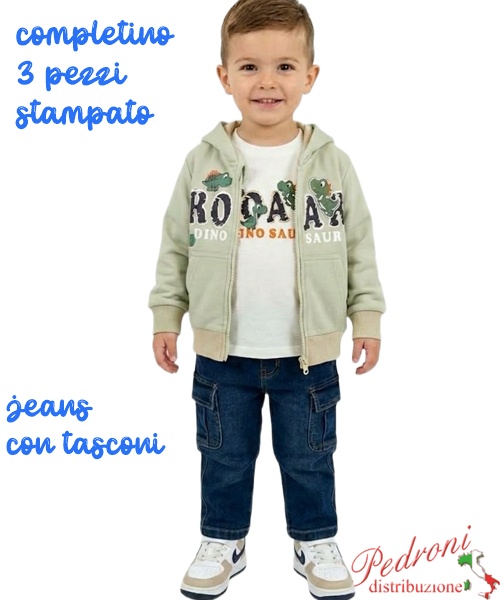 Completo neonato SMALL GANG S8489 SALVIA/jeans...