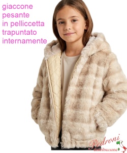 Giaccone in Pelliccetta bambina SWEET SR1151 BEIGE 4/12 anni