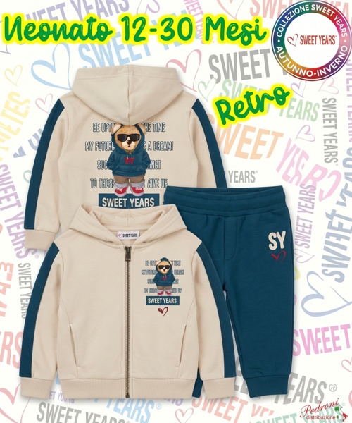 * SWEET YEARS * COMPLETO-NEONATO Felpato 007N...